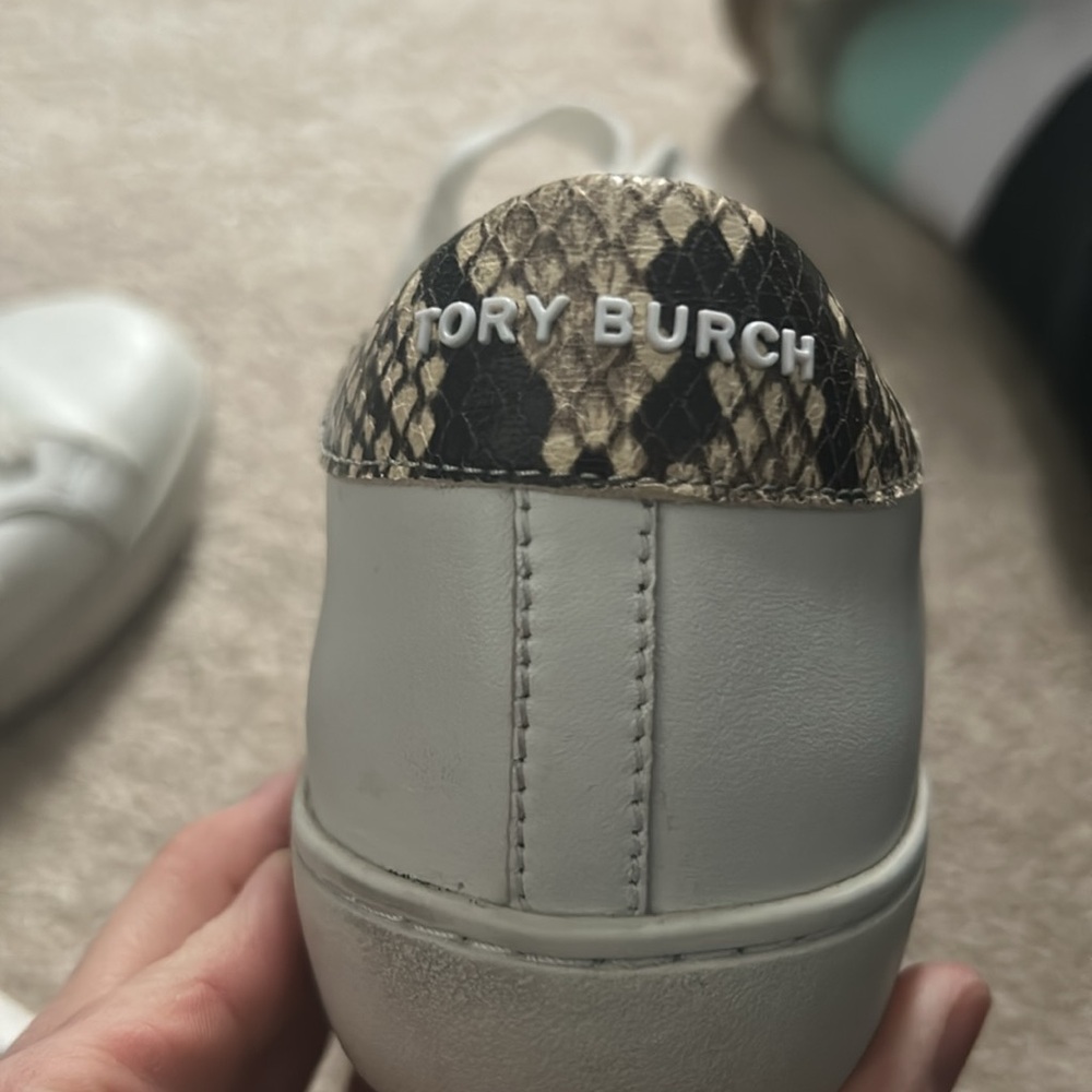 Tory Burch White Sneakers with Black Emblem - Picture 6 of 7